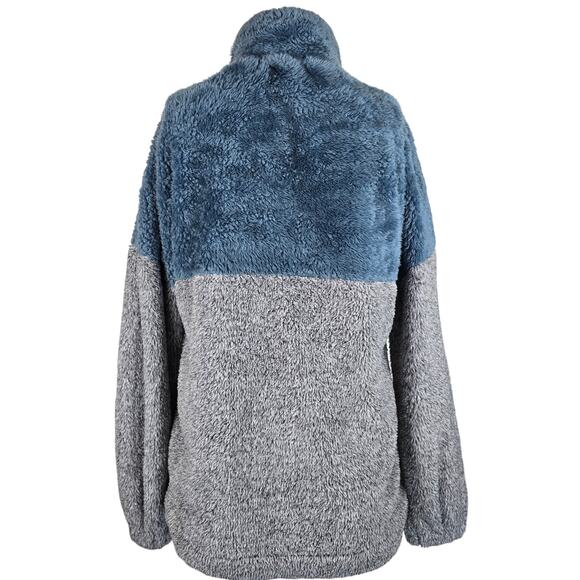 Zenana Outfitters Blue Gray Kangaroo Pocket Pull Over Winter Women's Jacket S - Picture 3 of 5
